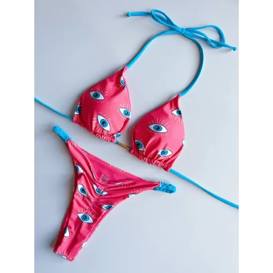 Leopard Halterneck Two Pieces Bikini Set Leopard Halterneck Two Pieces Bikini Set