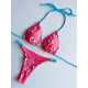 Leopard Halterneck Two Pieces Bikini Set Leopard Halterneck Two Pieces Bikini Set