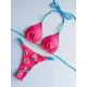 Leopard Halterneck Two Pieces Bikini Set Leopard Halterneck Two Pieces Bikini Set