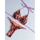 Leopard Halterneck Two Pieces Bikini Set Leopard Halterneck Two Pieces Bikini Set