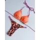 Leopard Halterneck Two Pieces Bikini Set Leopard Halterneck Two Pieces Bikini Set