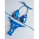 Leopard Halterneck Two Pieces Bikini Set Leopard Halterneck Two Pieces Bikini Set