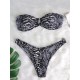 Snake-Print Bandeau Bikini Swimsuit Snake-Print Bandeau Bikini Swimsuit