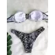 Snake-Print Bandeau Bikini Swimsuit Snake-Print Bandeau Bikini Swimsuit