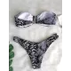 Snake-Print Bandeau Bikini Swimsuit Snake-Print Bandeau Bikini Swimsuit