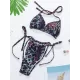 Three-piece Suit Padded Leopard Halter-Neck Bikini Swimsuit Three-piece Suit Padded Leopard Halter-Neck Bikini Swimsuit