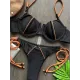 Halterneck Plain Two Pieces Bikini Set Halterneck Plain Two Pieces Bikini Set