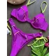Halterneck Plain Two Pieces Bikini Set Halterneck Plain Two Pieces Bikini Set