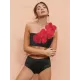 Applique Split-Joint Padded One-Shoulder Swimsuits Bikini Swimsuit Applique Split-Joint Padded One-Shoulder Swimsuits Bikini Swimsuit