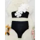 Applique Split-Joint Padded One-Shoulder Swimsuits Bikini Swimsuit Applique Split-Joint Padded One-Shoulder Swimsuits Bikini Swimsuit
