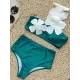 Applique Split-Joint Padded One-Shoulder Swimsuits Bikini Swimsuit Applique Split-Joint Padded One-Shoulder Swimsuits Bikini Swimsuit