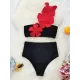 Applique Split-Joint Padded One-Shoulder Swimsuits Bikini Swimsuit Applique Split-Joint Padded One-Shoulder Swimsuits Bikini Swimsuit