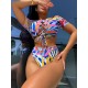 Padded Bandage Hollow Multi-Colored Swimsuits Padded Bandage Hollow Multi-Colored Swimsuits