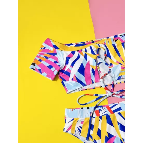 Padded Bandage Hollow Multi-Colored Swimsuits Padded Bandage Hollow Multi-Colored Swimsuits
