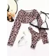Long Sleeves Leopard Three Pieces Bikini Set Long Sleeves Leopard Three Pieces Bikini Set