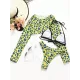 Long Sleeves Leopard Three Pieces Bikini Set Long Sleeves Leopard Three Pieces Bikini Set