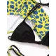 Long Sleeves Leopard Three Pieces Bikini Set Long Sleeves Leopard Three Pieces Bikini Set