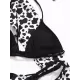 Long Sleeves Leopard Three Pieces Bikini Set Long Sleeves Leopard Three Pieces Bikini Set