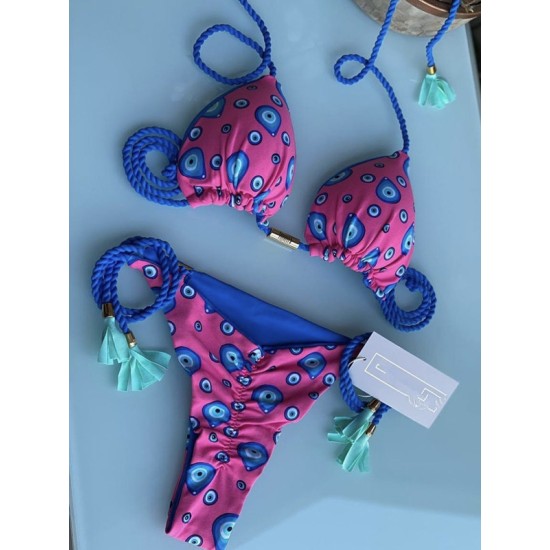 Leopard Halterneck Two Pieces Bikini Set Leopard Halterneck Two Pieces Bikini Set
