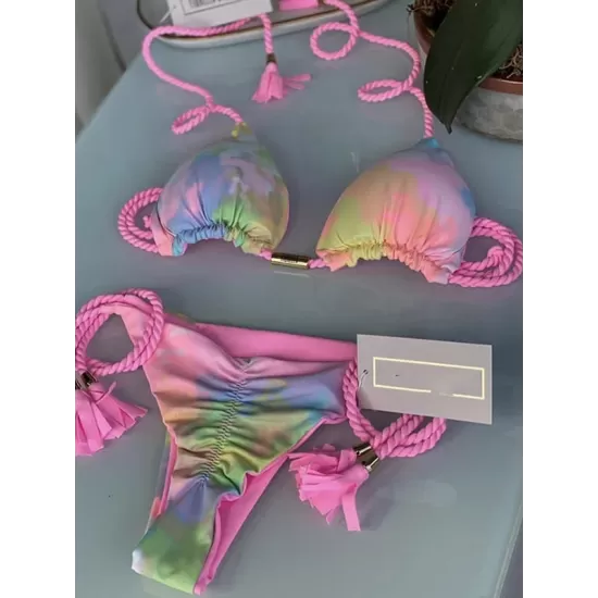 Leopard Halterneck Two Pieces Bikini Set Leopard Halterneck Two Pieces Bikini Set