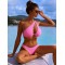 One Shoulder Hollow Two Pieces Bikini Set