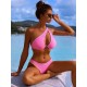 One Shoulder Hollow Two Pieces Bikini Set One Shoulder Hollow Two Pieces Bikini Set