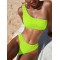 Skinny Striped One-Shoulder Swimsuits