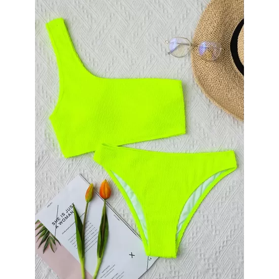 Skinny Striped One-Shoulder Swimsuits Skinny Striped One-Shoulder Swimsuits