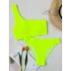 Skinny Striped One-Shoulder Swimsuits Skinny Striped One-Shoulder Swimsuits