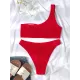 Skinny Striped One-Shoulder Swimsuits Skinny Striped One-Shoulder Swimsuits