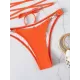 Belly-Hollow Beads Hollow Halter-Neck Bikini Swimsuit Belly-Hollow Beads Hollow Halter-Neck Bikini Swimsuit