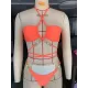 Belly-Hollow Beads Hollow Halter-Neck Bikini Swimsuit Belly-Hollow Beads Hollow Halter-Neck Bikini Swimsuit