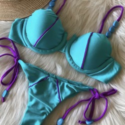 Spaghetti Neck Split-Joint Bikini Set