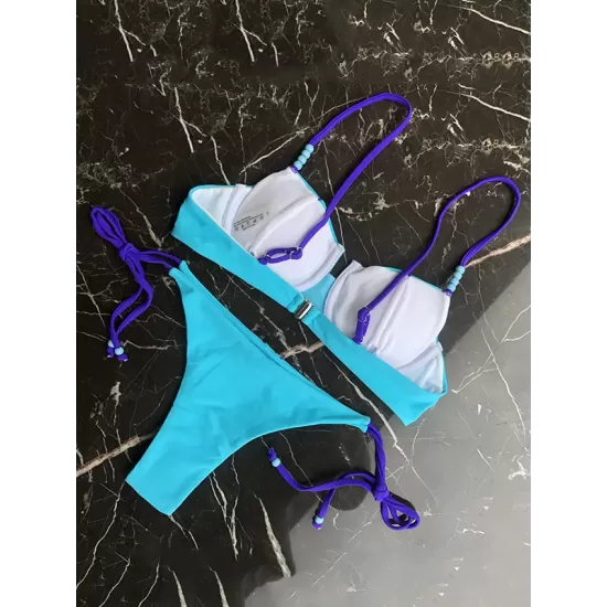Spaghetti Neck Split-Joint Bikini Set Spaghetti Neck Split-Joint Bikini Set