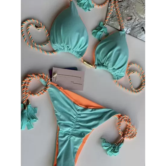 Triangle Halterneck Two Pieces Bikini Set Triangle Halterneck Two Pieces Bikini Set