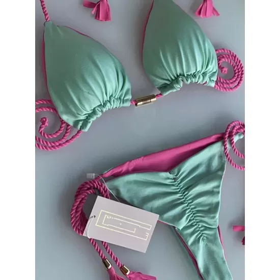 Triangle Halterneck Two Pieces Bikini Set Triangle Halterneck Two Pieces Bikini Set