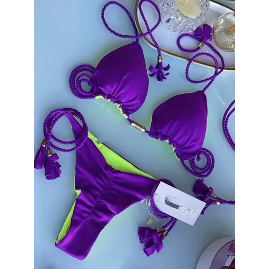 Triangle Halterneck Two Pieces Bikini Set Triangle Halterneck Two Pieces Bikini Set