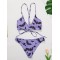 Spaghetti Neck Bralette Two Pieces Bikini Set