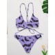 Spaghetti Neck Bralette Two Pieces Bikini Set Spaghetti Neck Bralette Two Pieces Bikini Set