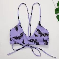 Spaghetti Neck Bralette Two Pieces Bikini Set