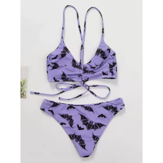 Spaghetti Neck Bralette Two Pieces Bikini Set Spaghetti Neck Bralette Two Pieces Bikini Set