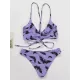 Spaghetti Neck Bralette Two Pieces Bikini Set Spaghetti Neck Bralette Two Pieces Bikini Set