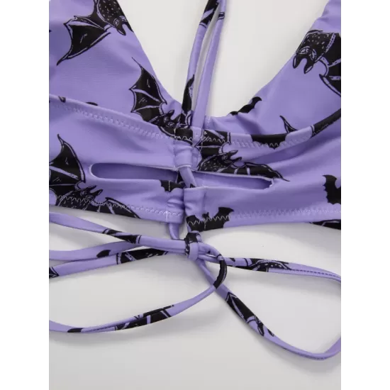 Spaghetti Neck Bralette Two Pieces Bikini Set Spaghetti Neck Bralette Two Pieces Bikini Set