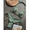 Backless Bandage Drawstring Solid Color Padded Bikini Swimsuit