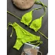 Backless Bandage Drawstring Solid Color Padded Bikini Swimsuit Backless Bandage Drawstring Solid Color Padded Bikini Swimsuit