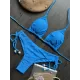 Backless Bandage Drawstring Solid Color Padded Bikini Swimsuit Backless Bandage Drawstring Solid Color Padded Bikini Swimsuit
