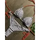 Beach Padded Tie Side Checkered Halter-Neck Bikini Swimsuit Beach Padded Tie Side Checkered Halter-Neck Bikini Swimsuit