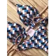 Beach Padded Tie Side Checkered Halter-Neck Bikini Swimsuit Beach Padded Tie Side Checkered Halter-Neck Bikini Swimsuit