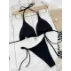 Triangle Pearls Drawstring Two Pieces Bikini Set Triangle Pearls Drawstring Two Pieces Bikini Set