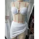 Beach Padded Strapless Solid Color Bikini Swimsuit Three Pieces Set Beach Padded Strapless Solid Color Bikini Swimsuit Three Pieces Set